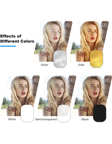 Reflector de Fotografía 5-en-1 Soonpho 80 x 120 cm Plegable