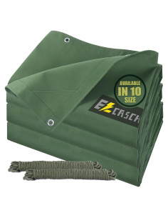 Lona de Lienzo 5x7 Ezcasch Resistente al Agua 22 Mil Verde