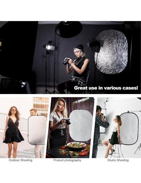 Reflector de Fotografía 5-en-1 Soonpho 80 x 120 cm Plegable