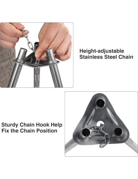 Parrilla de trípode Lineslife de acero inoxidable 35.1 cm