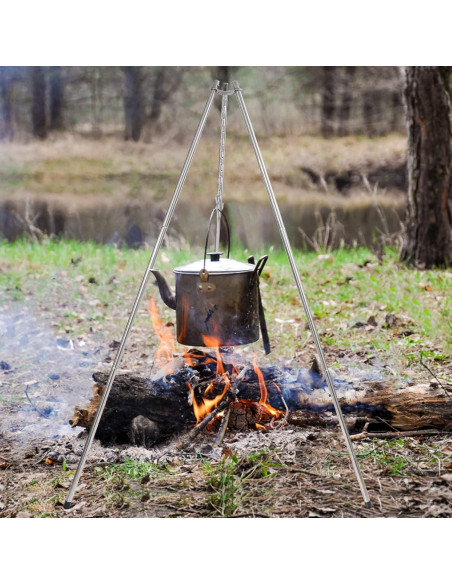 Parrilla de trípode Lineslife de acero inoxidable 35.1 cm