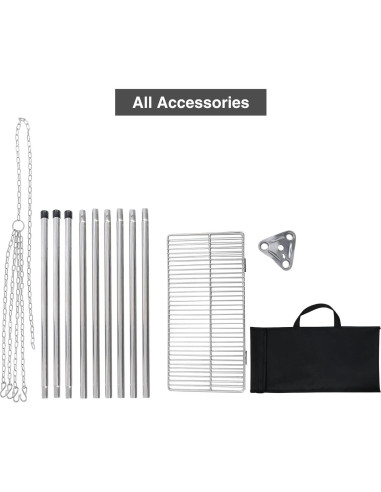 Parrilla de trípode Lineslife de acero inoxidable 35.1 cm