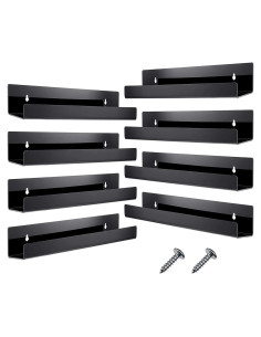 Estante Flotante de Acrílico Blulu 14" Negro - 8 Unidades