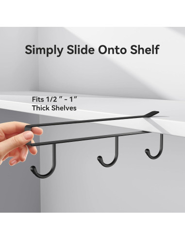 Soporte para Tazas ECROCY Negro, Organizador de Gabinete 3pcs