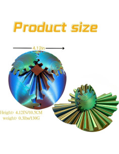 Bola de Engranaje Antiestrés GearSphere 3D Azul Lásser 10.5cm 2