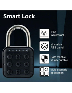 Candado de Combinación por Huella Dactilar YOKEYS Negro 2