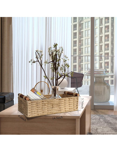 Cesta de Almacenamiento Redonda Beige STOBSK 36.8x16.8cm