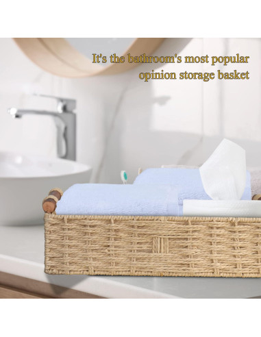 Cesta de Almacenamiento Redonda Beige STOBSK 36.8x16.8cm