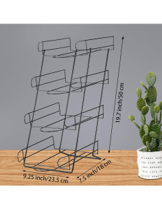 Soporte de Exhibición de Sombreros Zonon 4 Niveles Metal Negro 2