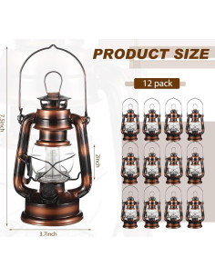 Lámpara de Huracán LED Vintage Hortsun 2 Piezas 20.3 cm 2