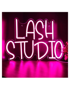 Cartel de Neón LED GGK Estudio de Pestañas 31.5x43.9 cm