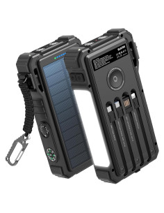 Cargador Solar BLAVOR 20000mAh con Carga Rápida USB-C y Linterna