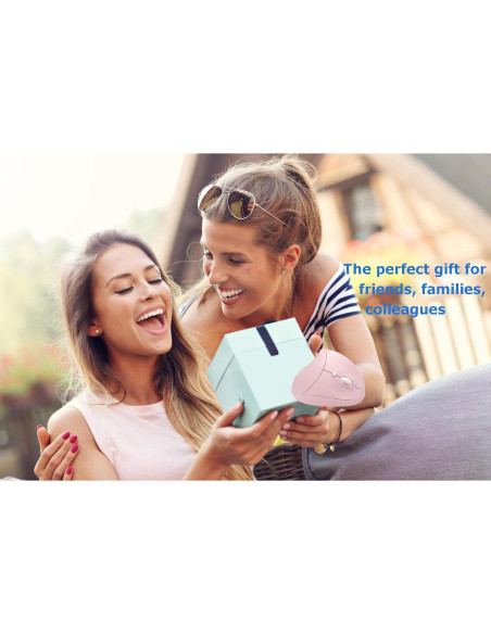 Ratón Inalámbrico Ergonómico Vertical Rosa Recargable para PC