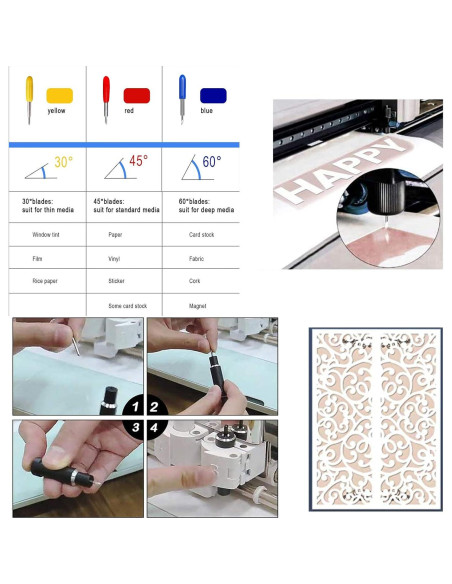 50 Cuchillas de Reemplazo ArtCute para Cricut Explore y Maker