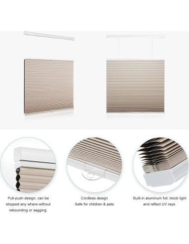 Cortina Celular Blackout MYshade 38x61 cm Beige Sin Cuerda