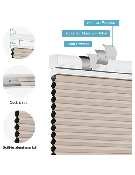 Cortina Celular Blackout MYshade 38x61 cm Beige Sin Cuerda Cortina Celular Blackout MYshade 38x61 cm Beige Sin Cuerda