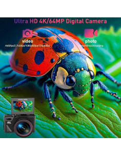 Cámara Digital 4K Maylatte MLTC200 64MP WiFi Pantalla 3" 2