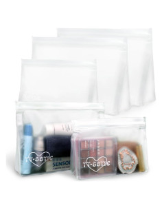 Paquete de 5 bolsas de tocador TSA PEVA 3 grandes 2 medianas