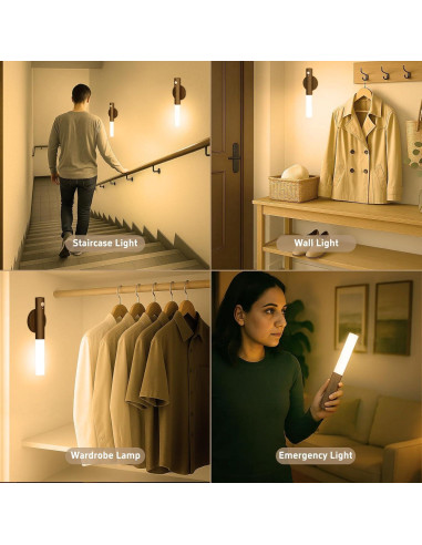 Luces Nocturnas Recargables con Sensor de Movimiento 2 Pack