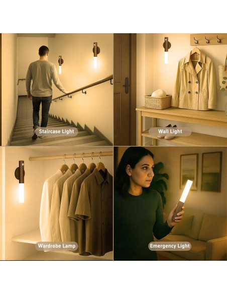 Luces Nocturnas Recargables con Sensor de Movimiento 2 Pack Luces Nocturnas Recargables con Sensor de Movimiento 2 Pack