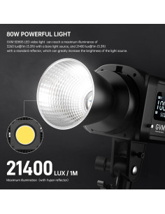 Luz de Video LED GVM SD80S 80W con Softbox y Trípode 2