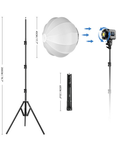 Luz de Video LED GVM SD80S 80W con Softbox y Trípode