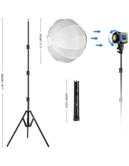 Luz de Video LED GVM SD80S 80W con Softbox y Trípode Luz de Video LED GVM SD80S 80W con Softbox y Trípode