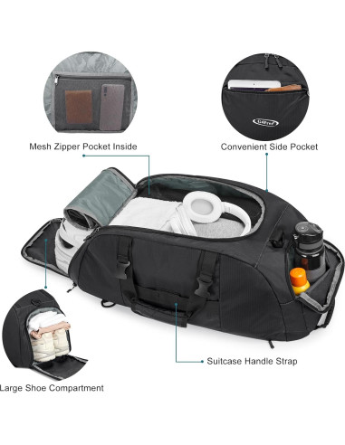 Mochila Duffle G4Free 40L Impermeable con Compartimento para Zapatos