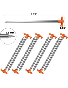 Estacas de Jardín Cheardia 10 Pack 26.04 cm Metal Resistente 2