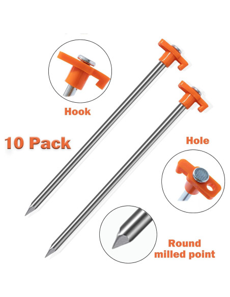 Estacas de Jardín Cheardia 10 Pack 26.04 cm Metal Resistente