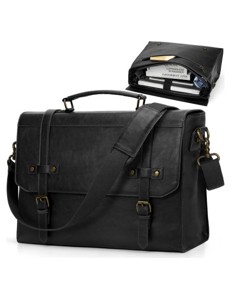 Bolsa de Mensajero Rainsmore 43 cm Cuero Impermeable Vintage