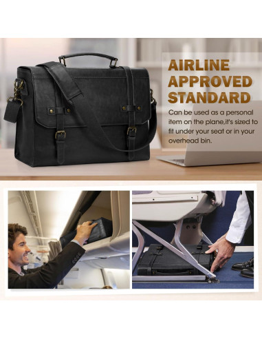 Bolsa de Mensajero Rainsmore 43 cm Cuero Impermeable Vintage