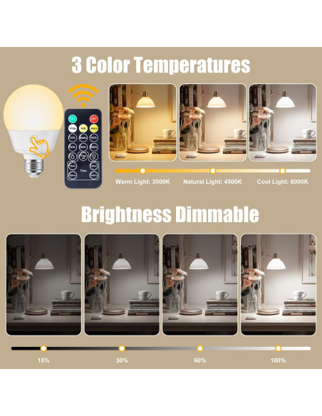 Bombilla LED Recargable E26 Brightown con Control Remoto 700LM