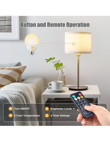 Bombilla LED Recargable E26 Brightown con Control Remoto 700LM