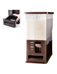 Dispensador de Arroz i Kito 12 kg con Contenedor Medidor Negro