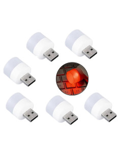 Luz Nocturna USB Sokelinn-six 6 Pack LED Mini Rojo