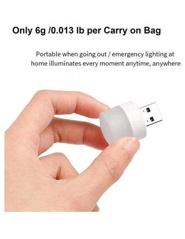 Luz Nocturna USB Sokelinn-six 6 Pack LED Mini Rojo