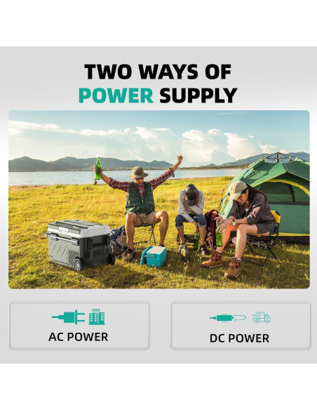 Refrigerador Portátil Alpicool ZGW41 42QT 12V Doble Zona Refrigerador Portátil Alpicool ZGW41 42QT 12V Doble Zona