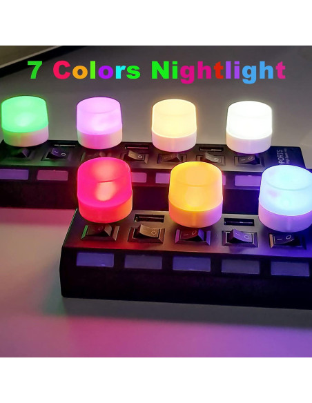 Luz Nocturna USB Sokelinn-six 6 Pack LED Mini Rojo