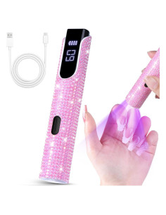 Lámpara UV de Mano ANYINS Rosa Inalámbrica 80g con Pantalla LED