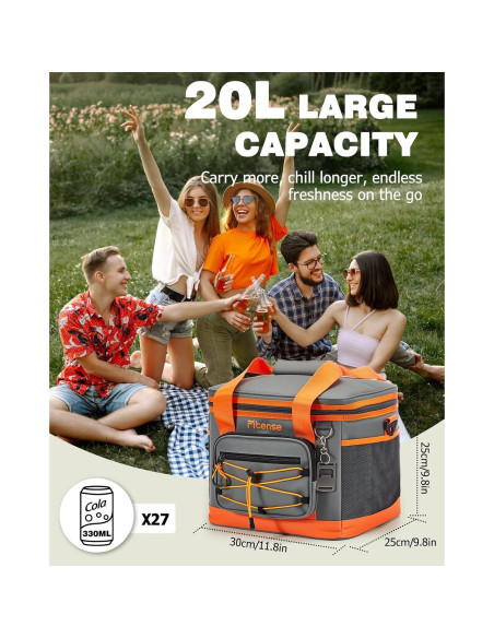 Bolsa Térmica Aislada Fitense 20L Plegable a Prueba de Fugas