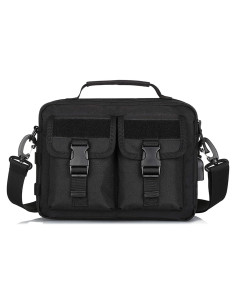 Bolsa Mensajera Táctica Huntvp Nylon Multifuncional USB 30x21cm