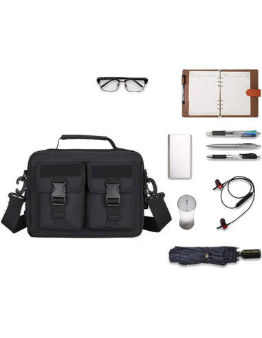 Bolsa Mensajera Táctica Huntvp Nylon Multifuncional USB 30x21cm