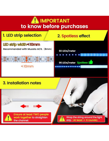 Canal LED de Silicona Muzata 5M IP67 Flexible para Tiras LED