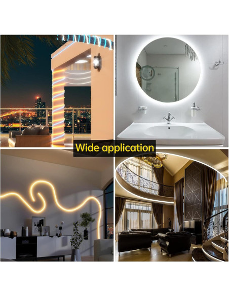 Canal LED de Silicona Muzata 5M IP67 Flexible para Tiras LED