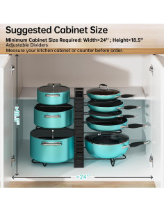 Organizador de Ollas y Sartenes MUDEELA Ajustable 8 Niveles 2