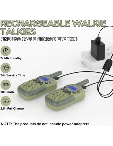 Walkie Talkies Recargables Selieve T-888 Verde Militar 22 Canales