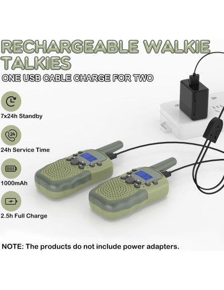 Walkie Talkies Recargables Selieve T-888 Verde Militar 22 Canales