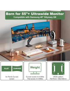 Brazo de Monitor UPGRAVITY para Pantallas 17-57" hasta 25kg 2