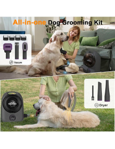 Aspiradora y Secador para Perros Catboxy 5 en 1 Púrpura 2